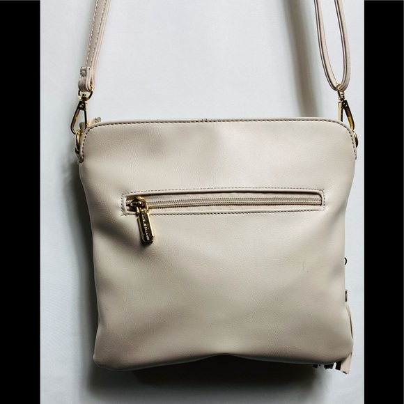 Amelie Galanti Crossbody Ivory Faux Leather Purse Bag Clutch 9”x9.5” - Picture 5 of 5